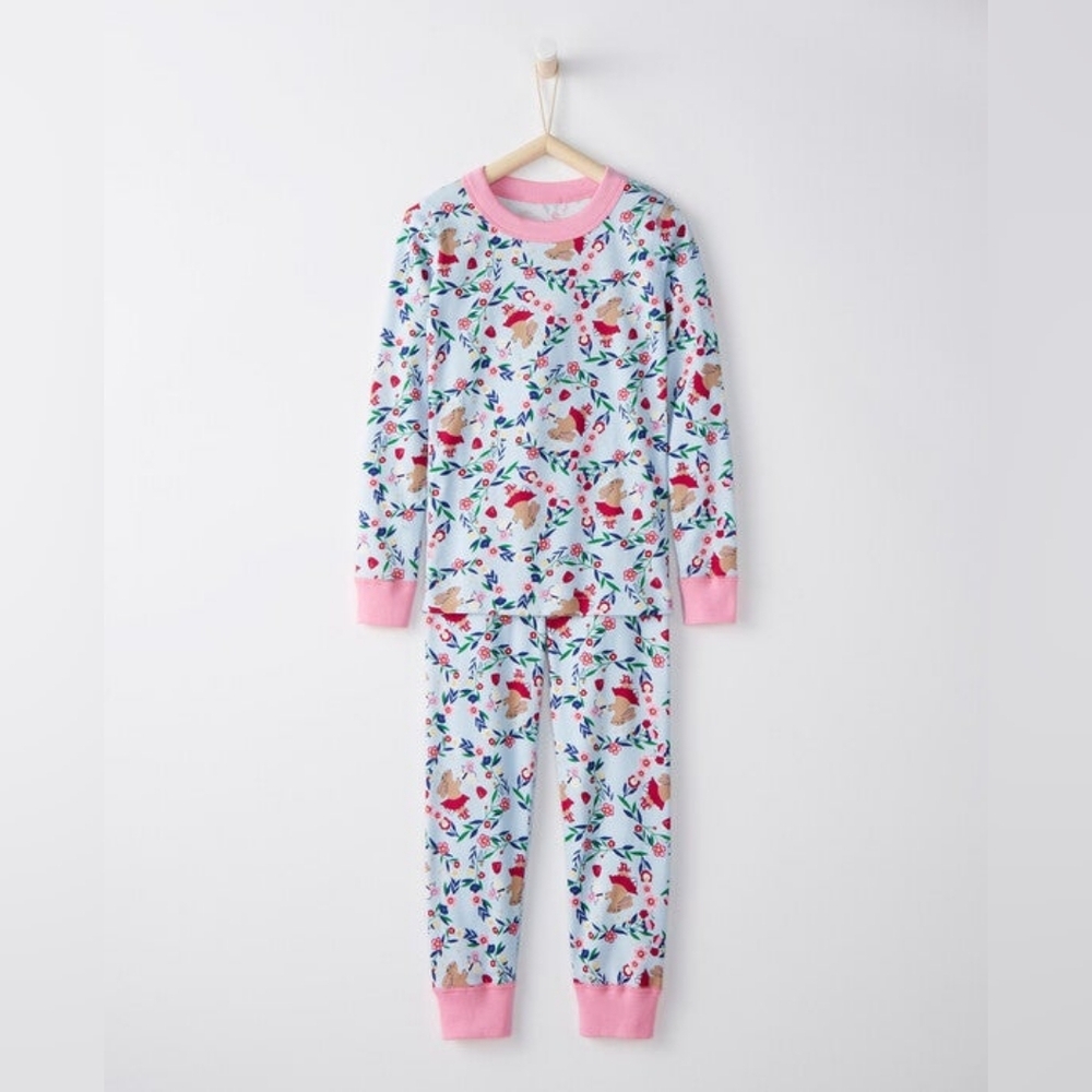 Hanna Andersson PJ Set Girls 6 - 7 Pink Spring Easter Holiday Pajama Set NWT